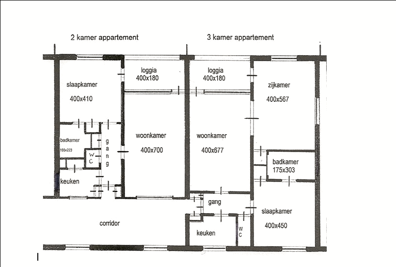 Plattegronden van de 2- en 3-kamerappartementen!